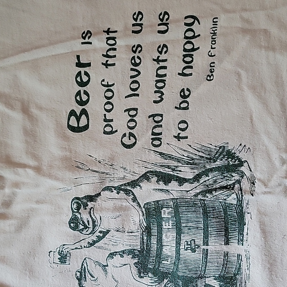 Beer T-shirt Large Organic Cotton New